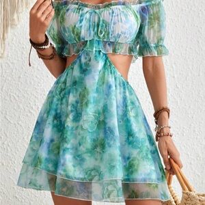 SHEIN NWOT Floral Off the Shoulder Dress